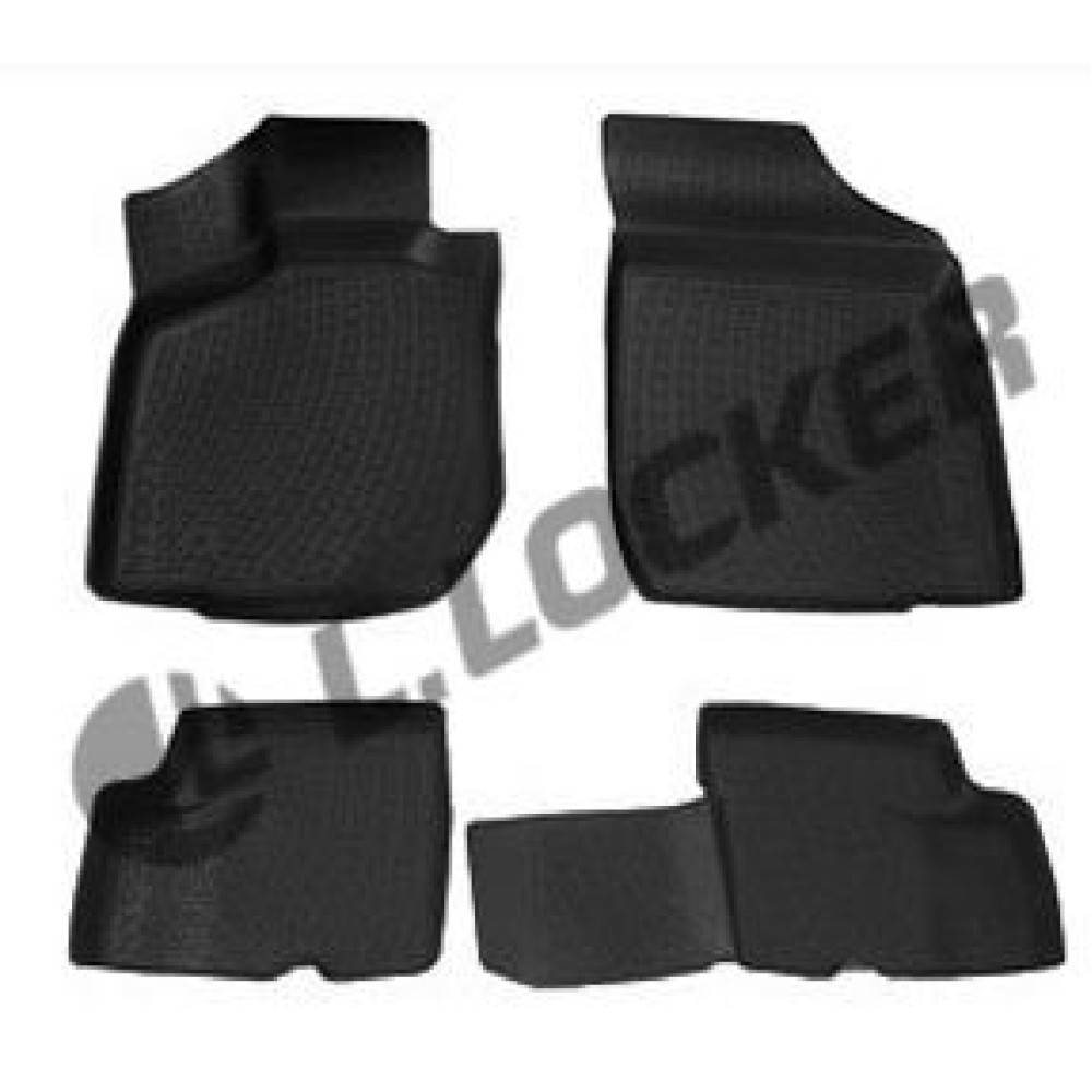 Car rubber floor mats black 3D DACIA LOGAN I (2004-2012)