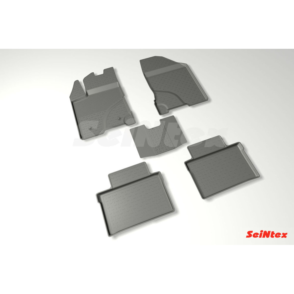 Car rubber floor mats black SEINTEX *BORT* LADA KALINA (2004-2013)