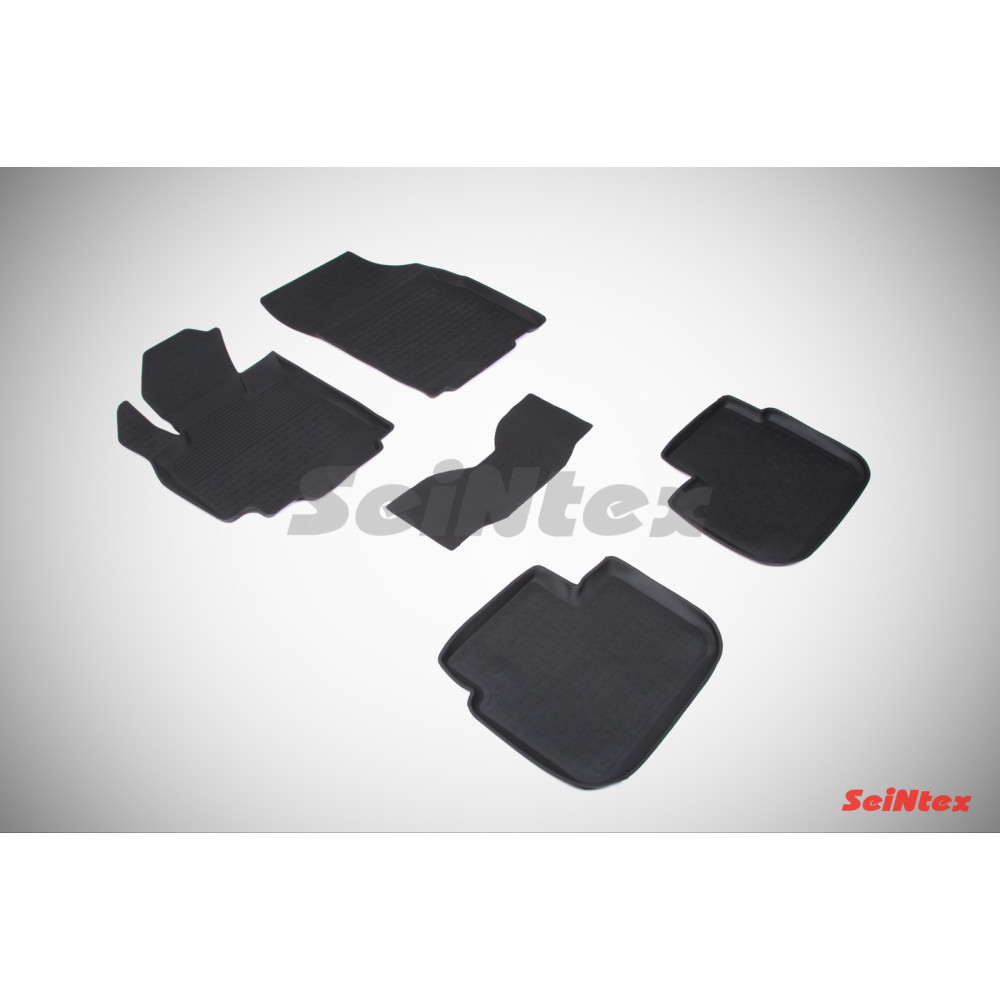 Car rubber floor mats black SEINTEX *BORT* FIAT SEDICI (2006-...)