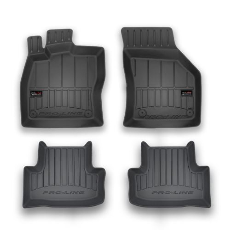 Car rubber floor mats black SKODA KAROQ (2017-...) 3D FROGUM