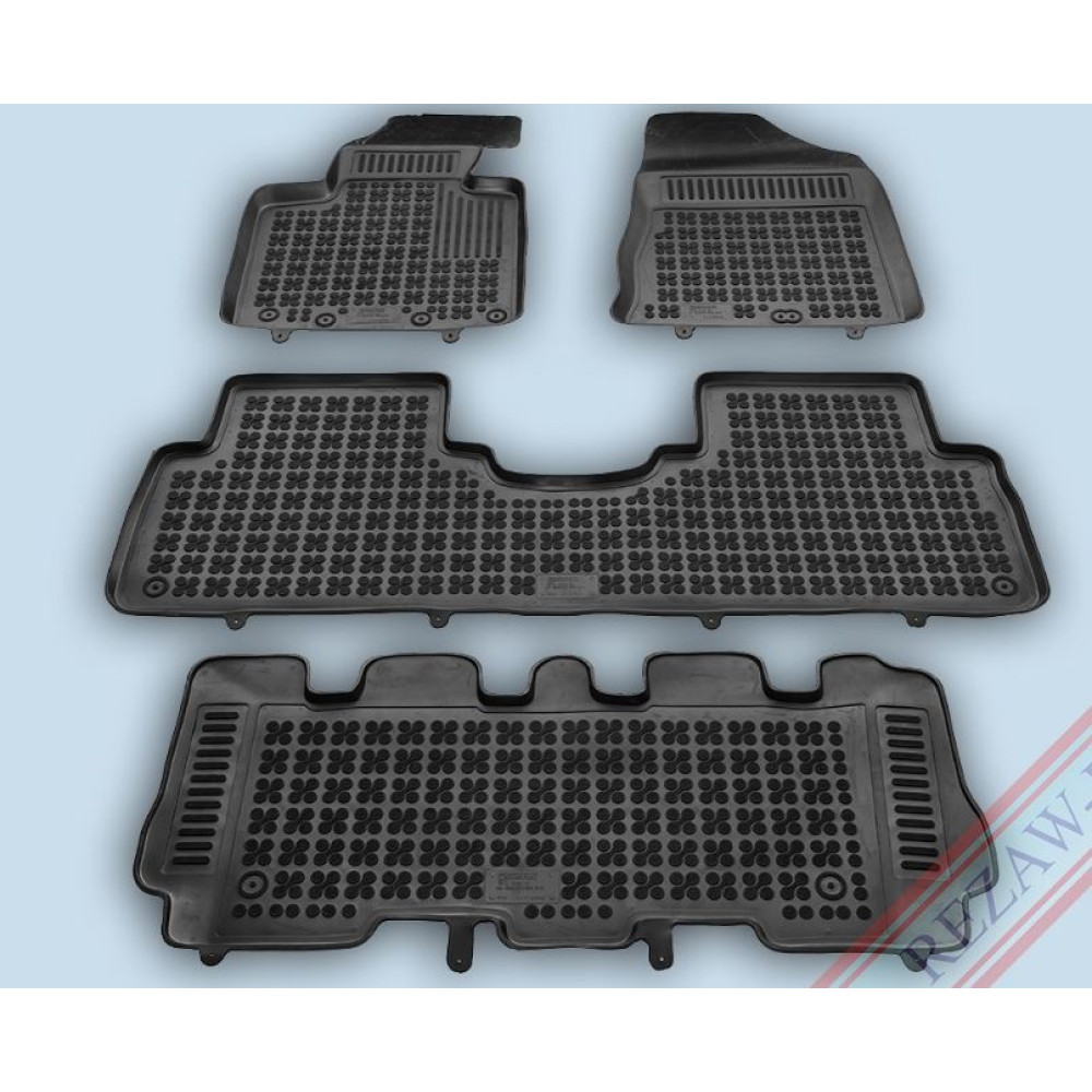 Car rubber floor mats black KIA SORENTO III (7s.)(2015-...) 201019