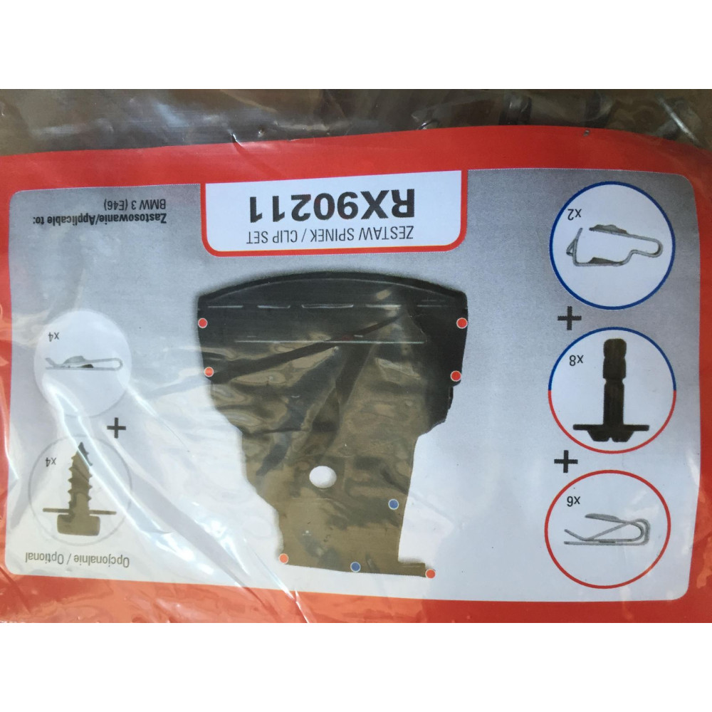 Under engine cover set of fixators BMW 3 E46 (1998-2005) RX90211