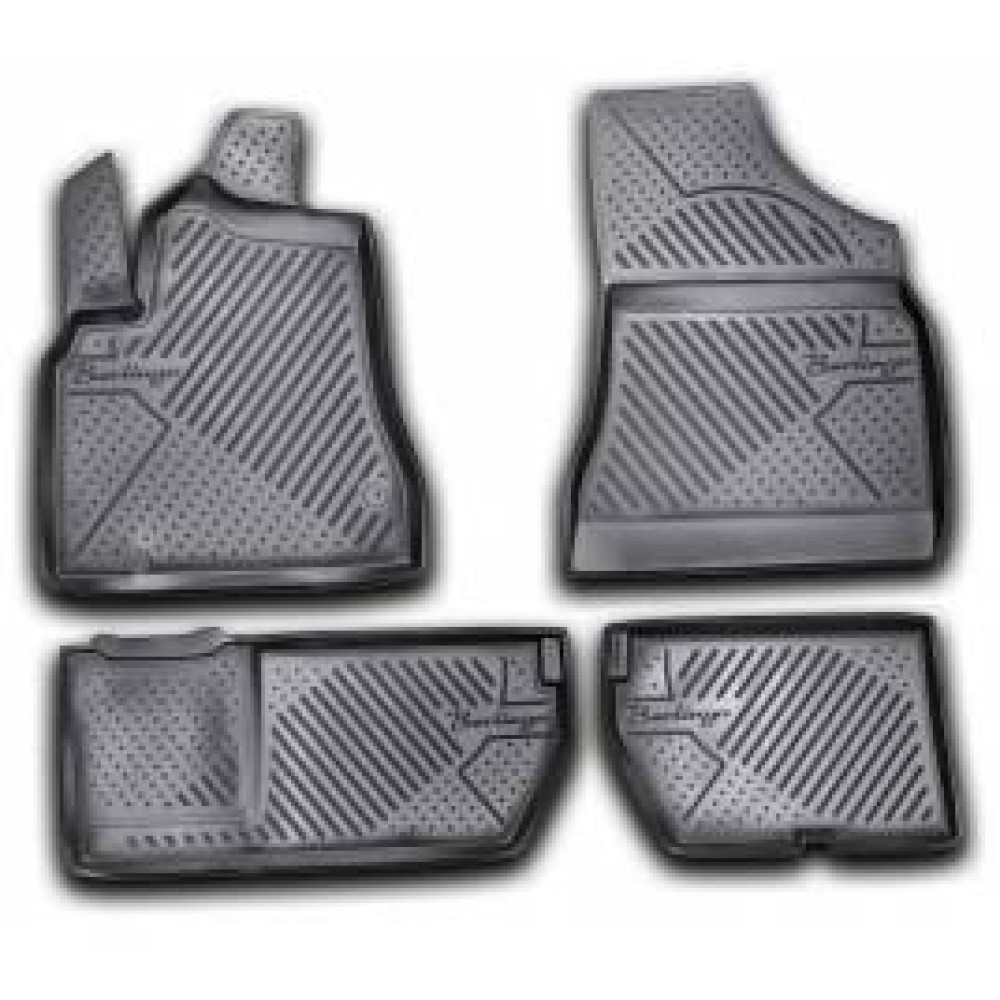 Car rubber floor mats black NOVLINE PEUGEOT PARTNER II (5s.)(2008-...)
