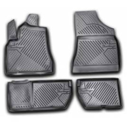 Car rubber floor mats black NOVLINE PEUGEOT PARTNER II (5s.)(2008-...)
