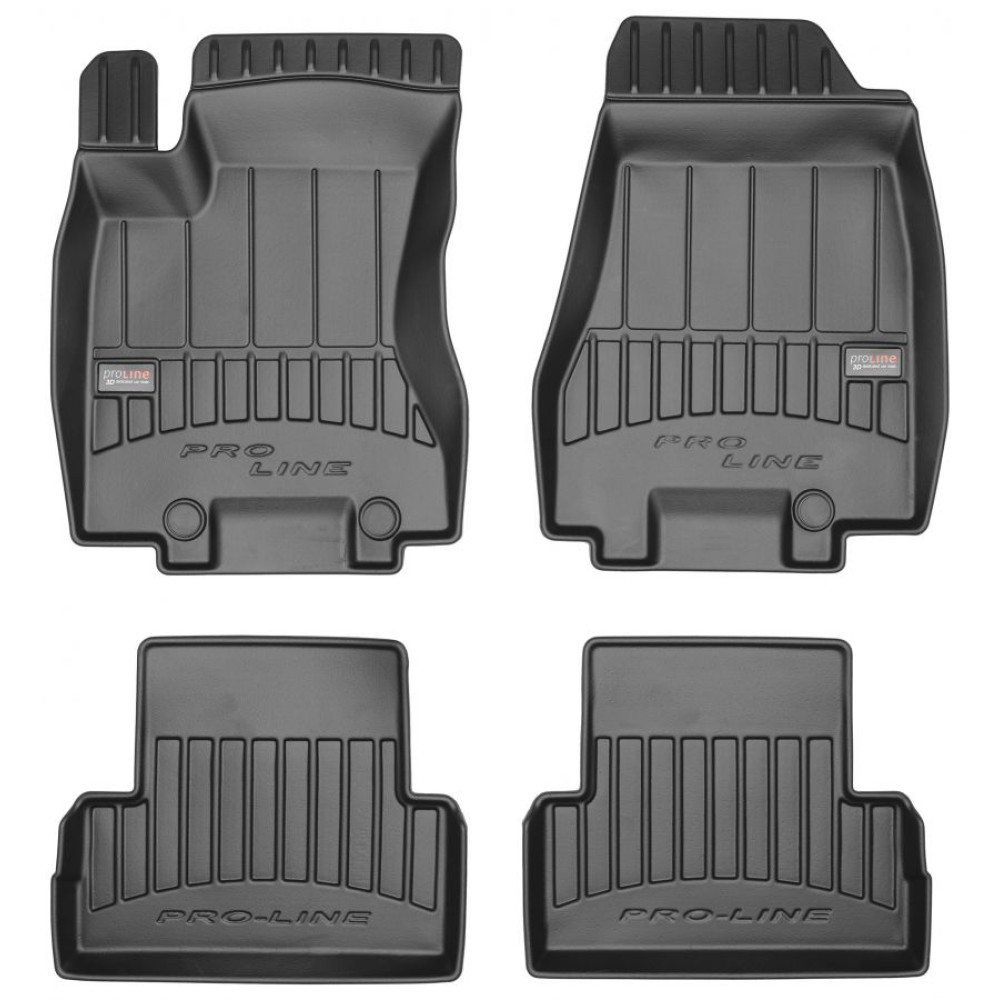 Car rubber floor mats black NISSAN X-TRAIL II (2007-2014) 3D FROGUM