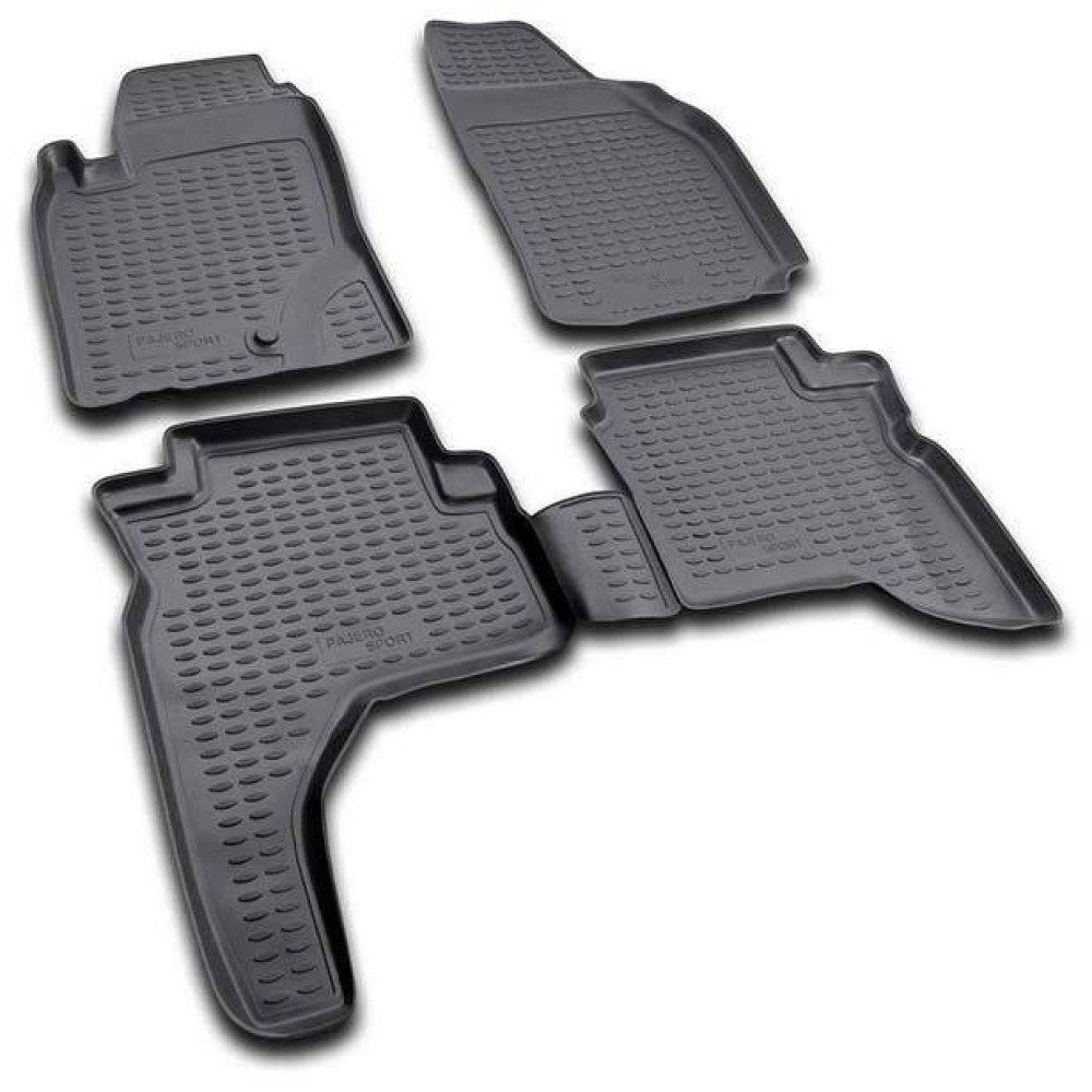 Car rubber floor mats black NOVLINE MITSUBISHI PAJERO SPORT (1997-2008)