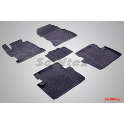 Car rubber floor mats black SEINTEX *BORT* HONDA CIVIC Sedan (2012-...)