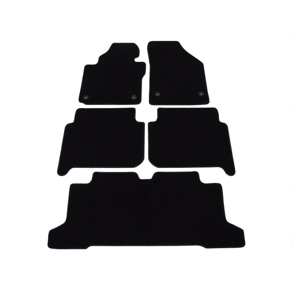 Car textile mats black VW TOURAN (7s.)(2003-2010) LUXUS