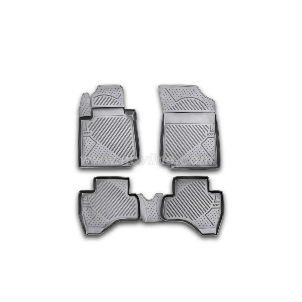Car rubber floor mats black NOVLINE PEUGEOT 107 (2005-2014)