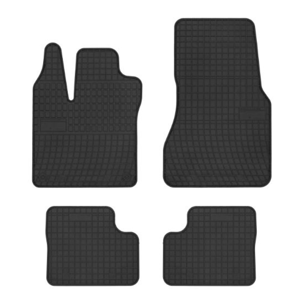 Car rubber floor mats black SMART FORFOUR (2014-...) NEGRO