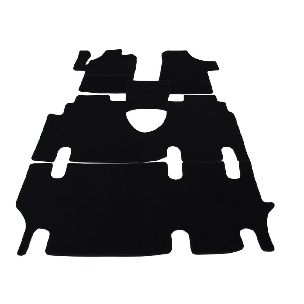 Alfombrillas textiles negras para coche MB VIANO con ventilación ovalada (8/9s) (2003-2014) LUXUS
