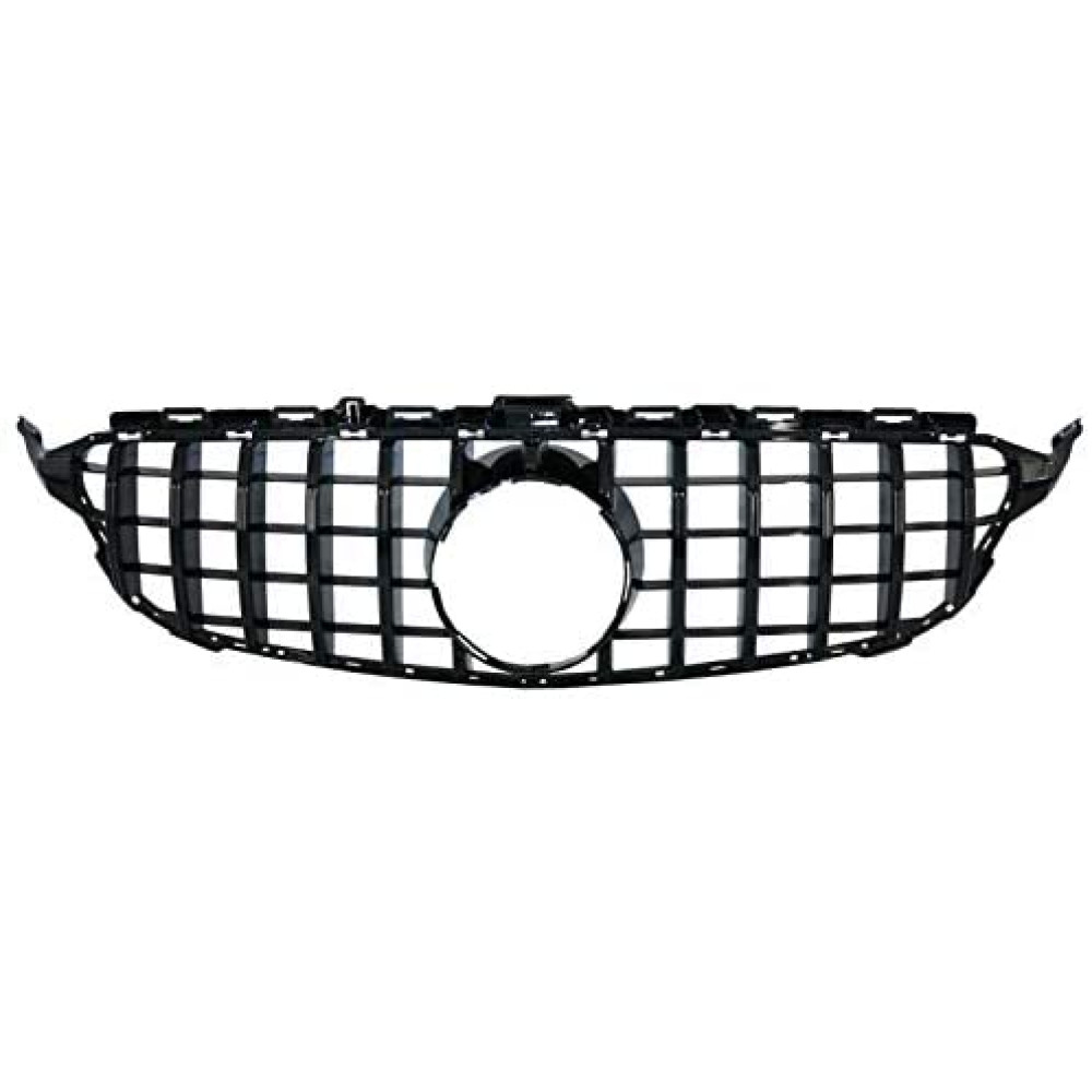 Front grill MB C-class W205 without camera Panamericana Style Black gloss (2014-2018)