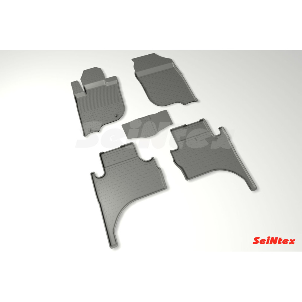 Car rubber floor mats black SEINTEX *BORT* MITSUBISHI L200 (2015-...)