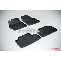 Car rubber floor mats black SEINTEX *BORT* TOYOTA COROLLA (2007-2013)