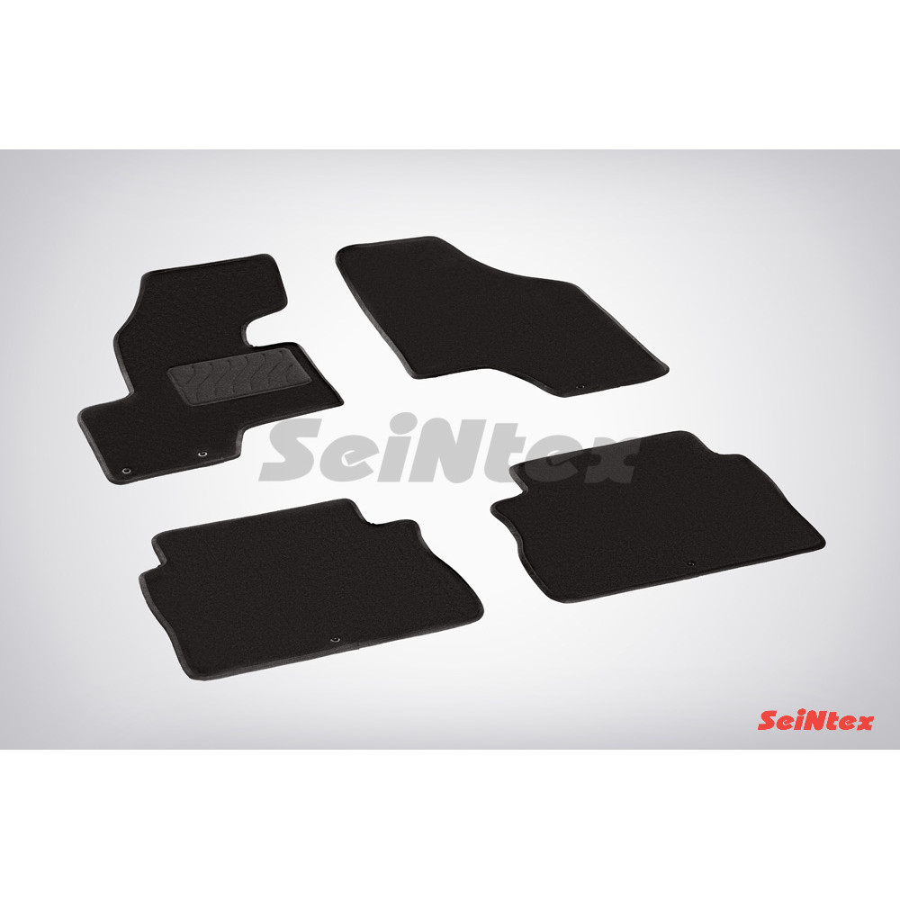 Car textile mats black SEINTEX *TFT* HYUNDAI SANTA FE II Facelift (2010-2012)
