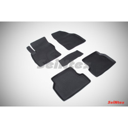 Car rubber floor mats black SEINTEX *BORT* FORD FOCUS II (2004-2011)
