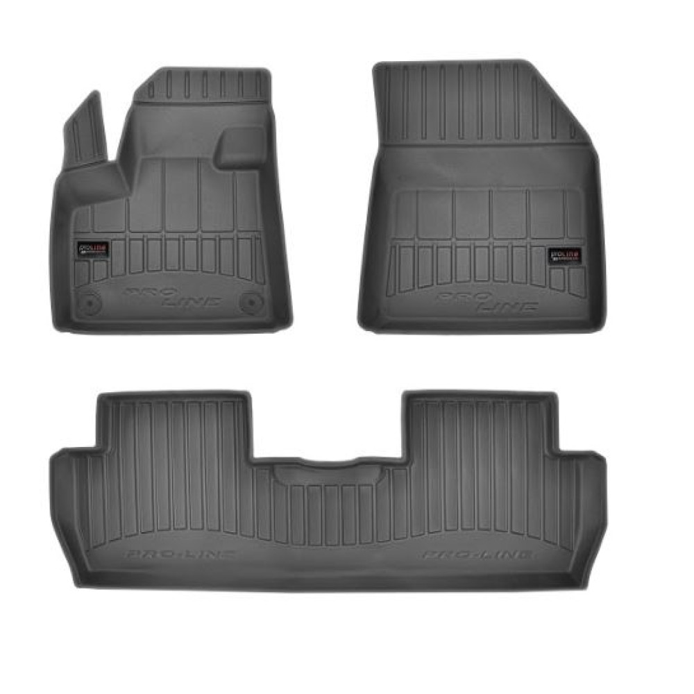 Car rubber floor mats black PEUGEOT 5008 II (2017-...) 3D FROGUM