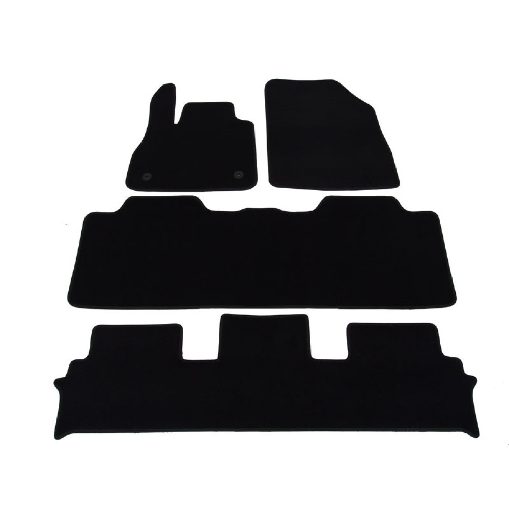 Car textile mats black RENAULT ESPACE (7s.) (2015-...) LUXUS