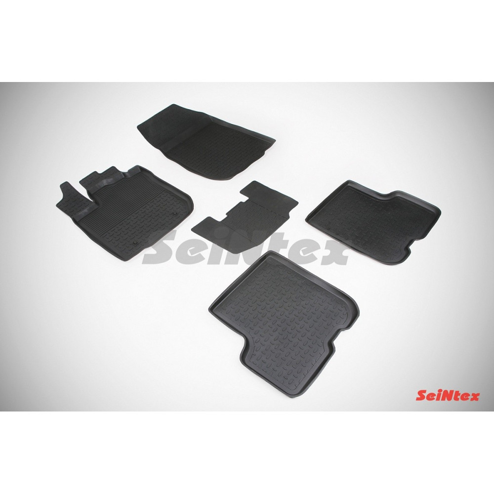 Car rubber floor mats black SEINTEX *BORT* DACIA SANDERO II (2014-...)