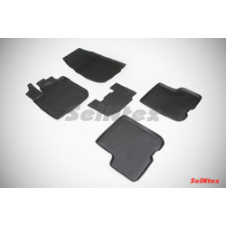 Car rubber floor mats black SEINTEX *BORT* DACIA SANDERO II (2014-...)