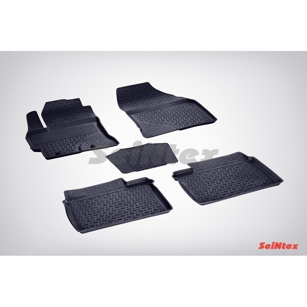 Car rubber floor mats black SEINTEX *BORT* TOYOTA COROLLA (2013-...)