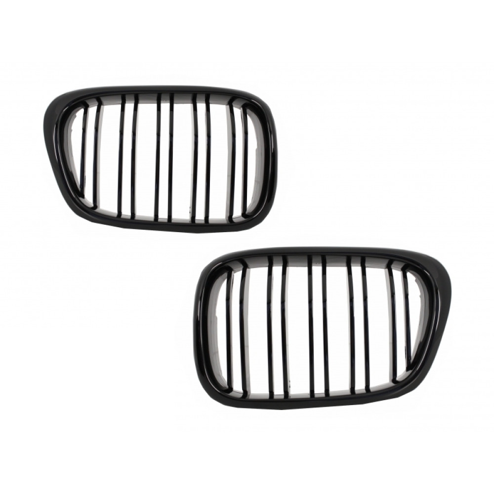 Front grills black gloss BMW 5 E39 Double Stripe M Design Piano Black (1995-2003) 40415