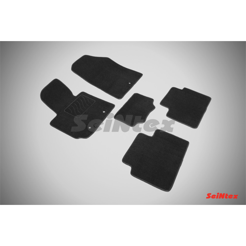 Car textile mats black SEINTEX *TFT* KIA SOUL II (2014-...)