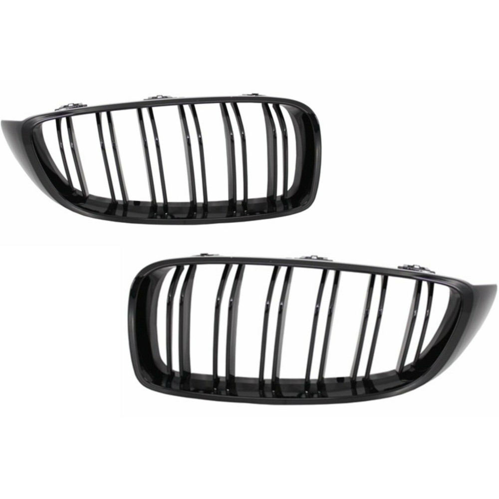 Front grills black gloss BMW 4 F32/F33/F36 Double Stripe M Design Piano Black (2013-...)