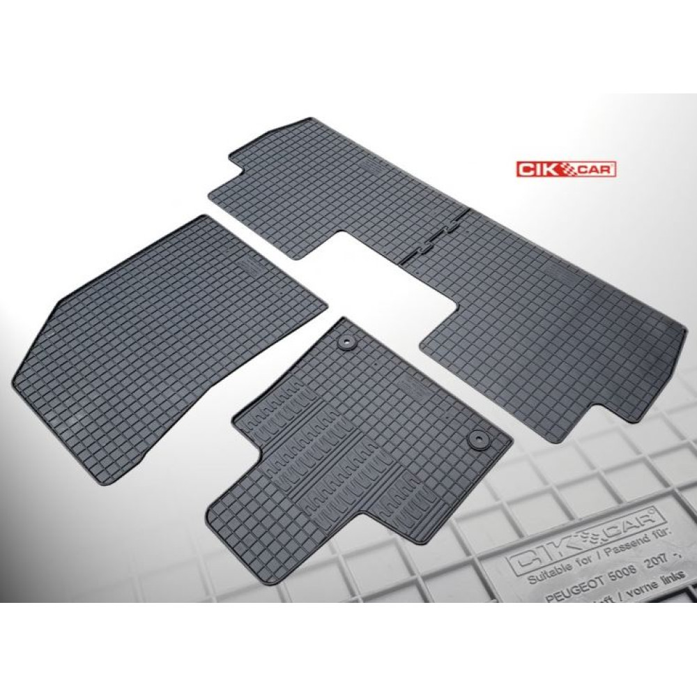 Car rubber floor mats black  PEUGEOT 5008 II (2017-...) C-CAR