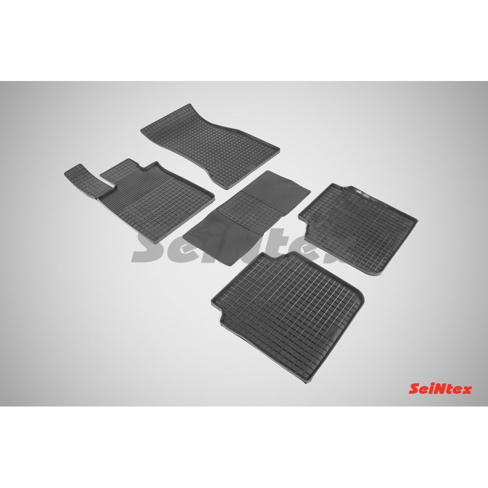 Car rubber floor mats black SEINTEX *STK* BMW 7 G12 X-drive Long (2015-...)