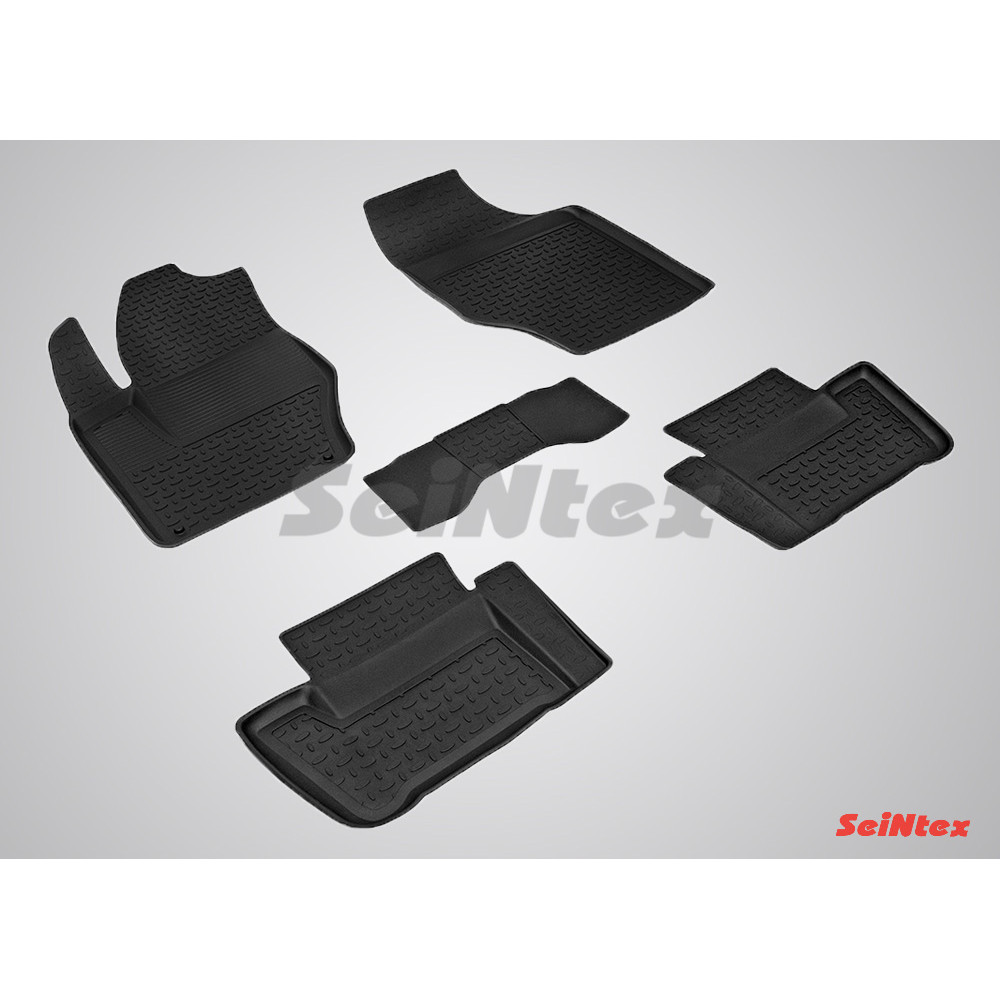 Car rubber floor mats black SEINTEX *BORT* PEUGEOT 308 (2007-2013)
