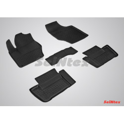 Car rubber floor mats black SEINTEX *BORT* PEUGEOT 308 (2007-2013)