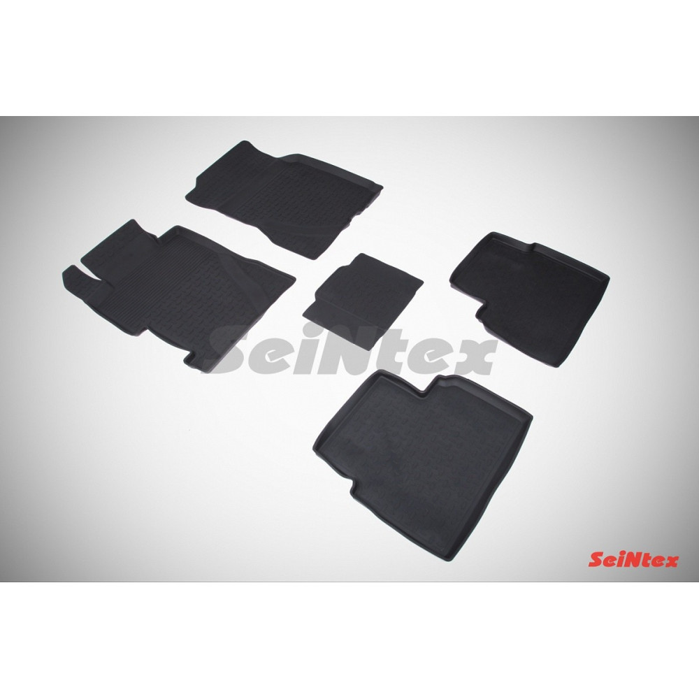 Car rubber floor mats black SEINTEX *BORT* HONDA CIVIC Sedan (2006-2011)
