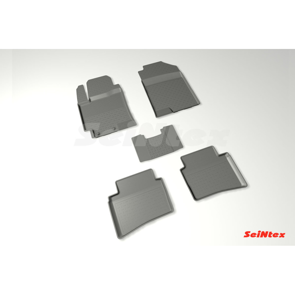 Car rubber floor mats black SEINTEX *BORT* HYUNDAI SOLARIS II (2017-...)