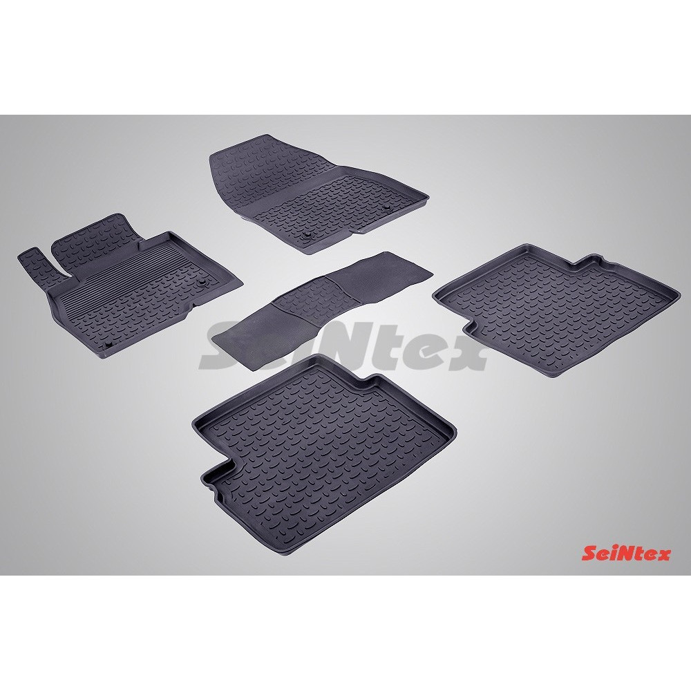 Car rubber floor mats black SEINTEX *BORT* MAZDA 3 (2013-...)