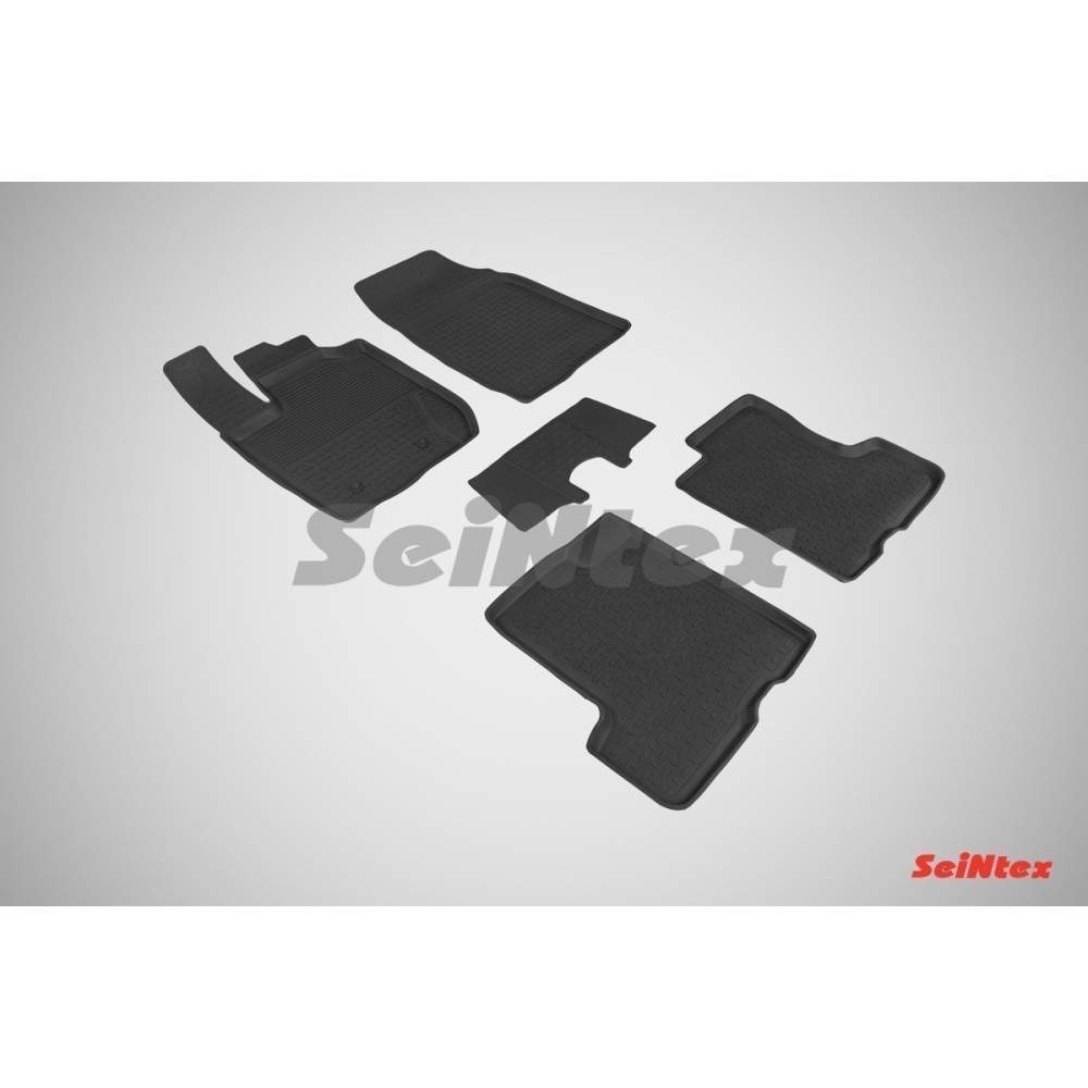 Car rubber floor mats black SEINTEX *BORT* LADA X-RAY (2015-...)