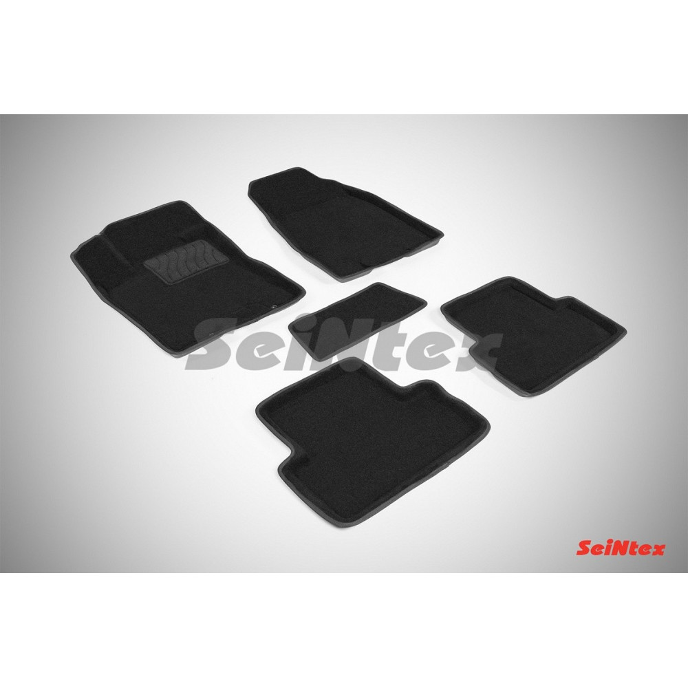 Car textile mats black 3D SEINTEX NISSAN X-TRAIL II (2007-2014)