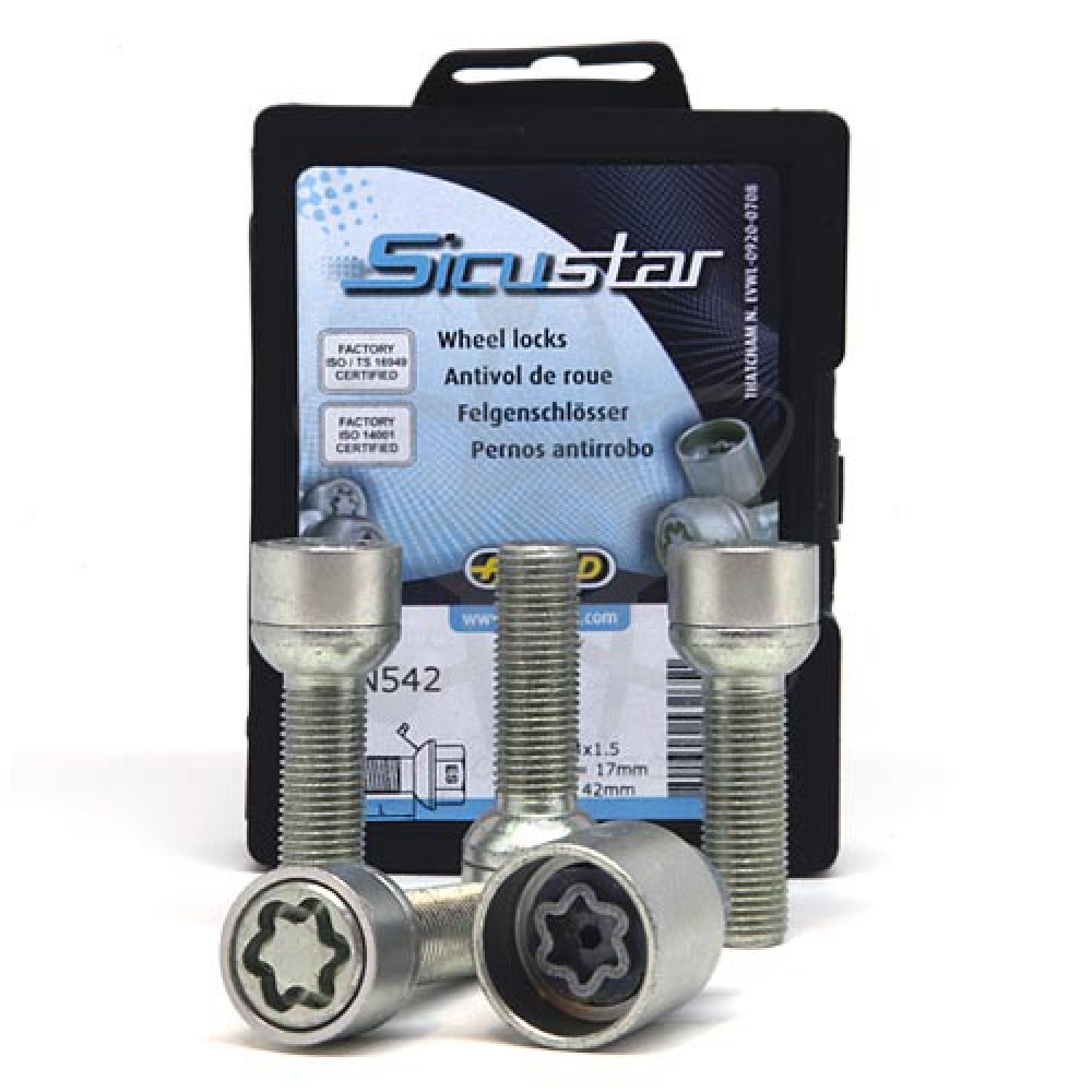 Locking wheel bolt 14x1.5x50 spherical (FARAD SICUSTAR) VN550