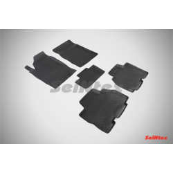 Car rubber floor mats black SEINTEX *BORT* SSANGYONG KYRON (2005-2015)