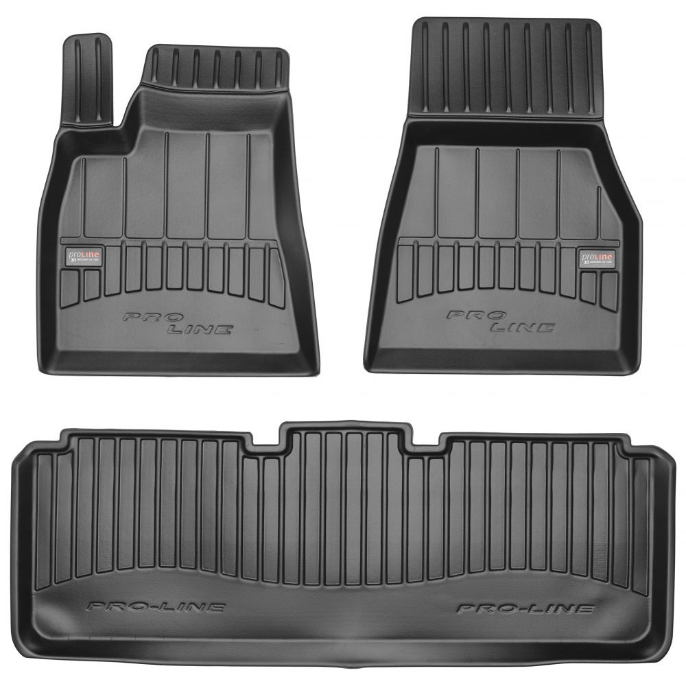 Car rubber floor mats black TESLA S (2012-...) 3D FROGUM
