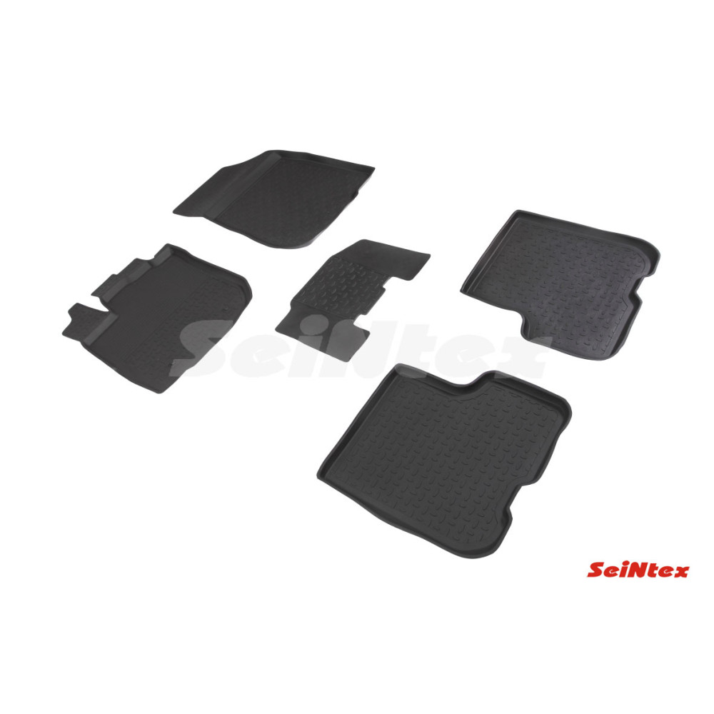 Car rubber floor mats black SEINTEX *BORT* DACIA LOGAN II (2013-...)