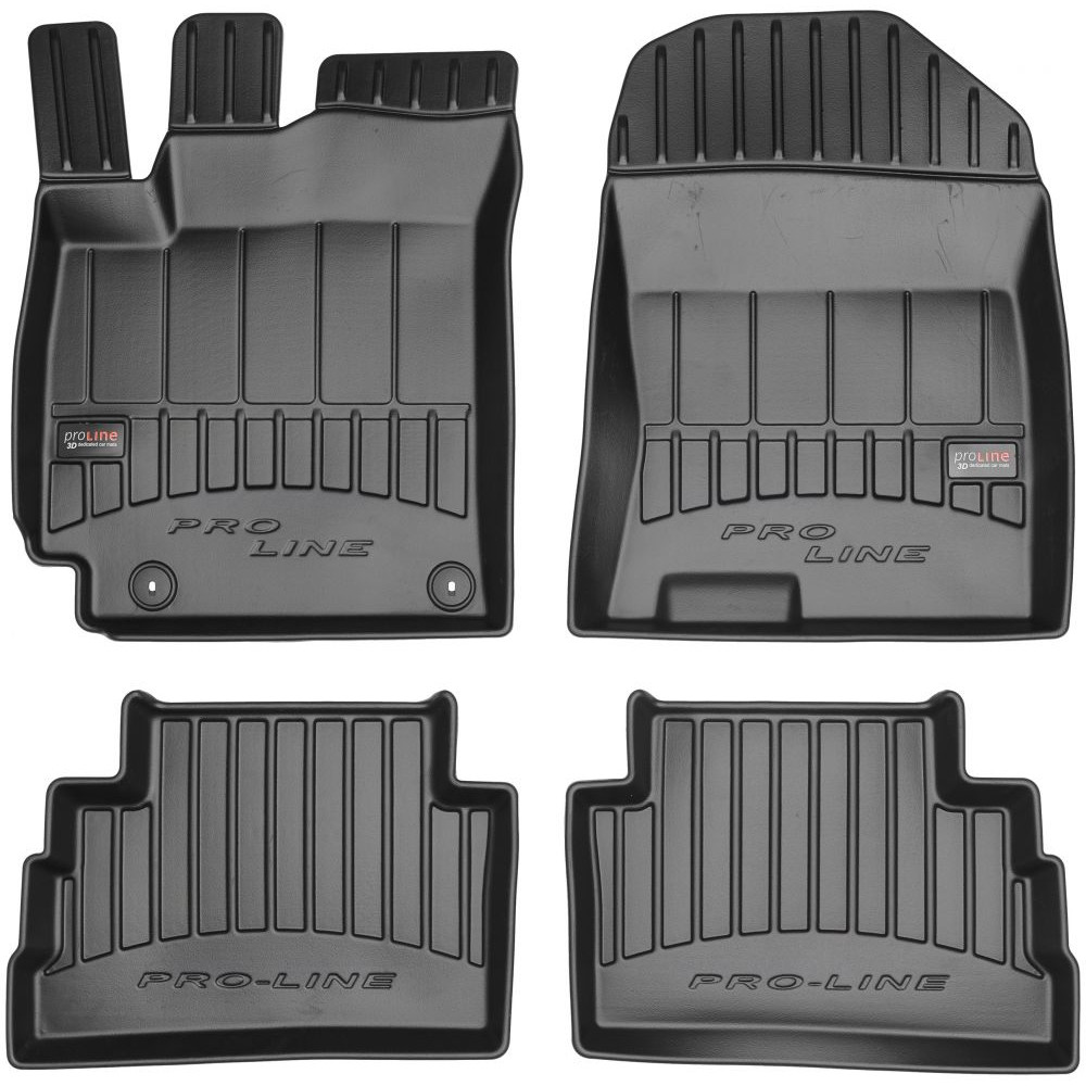 Car rubber floor mats black HYUNDAI KONA (2017-...) 3D FROGUM