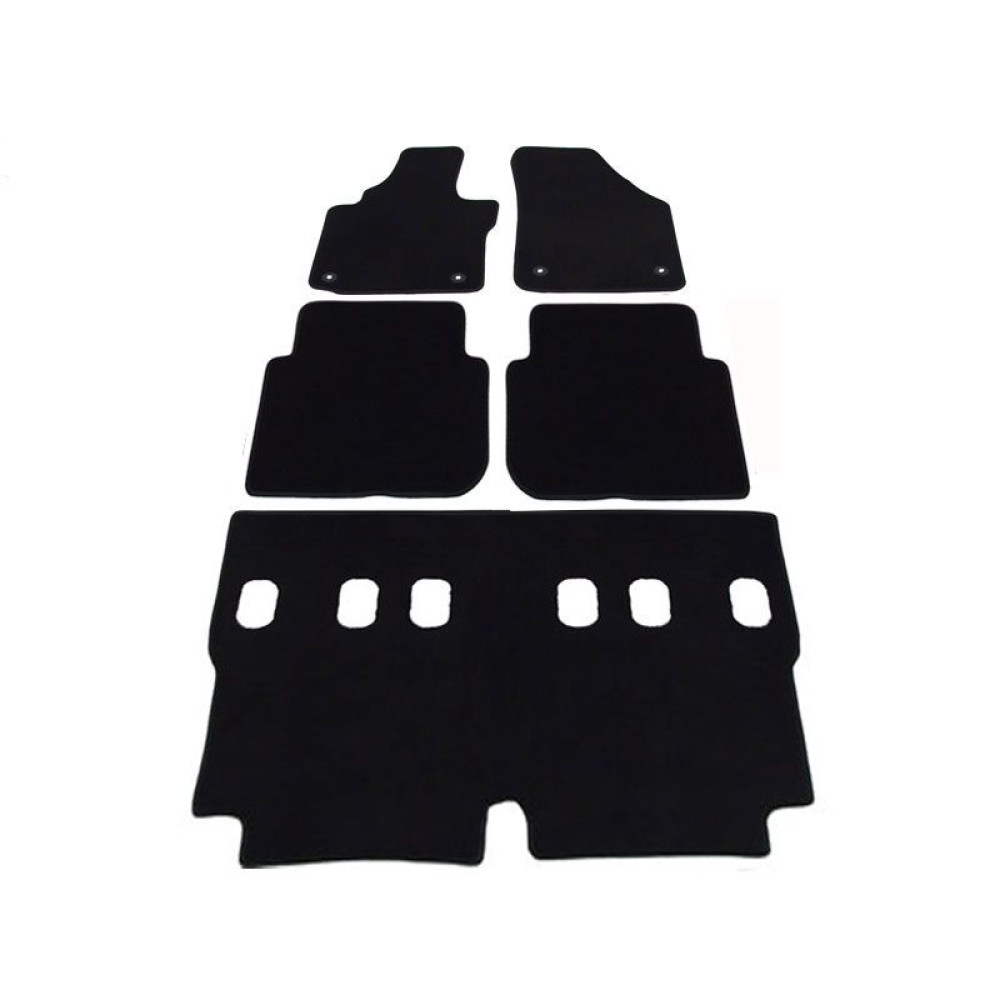 Car textile mats black VW TOURAN (7s.) (2015-...) LUXUS