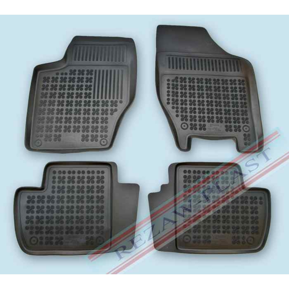 Car rubber floor mats black PEUGEOT 308 (2007-2013)  with fire exting. 201303