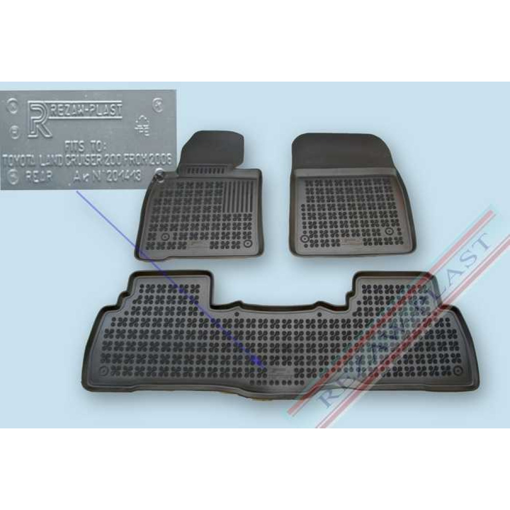 Car rubber floor mats black TOYOTA LAND CRUISER 200 (2008-...)  201413