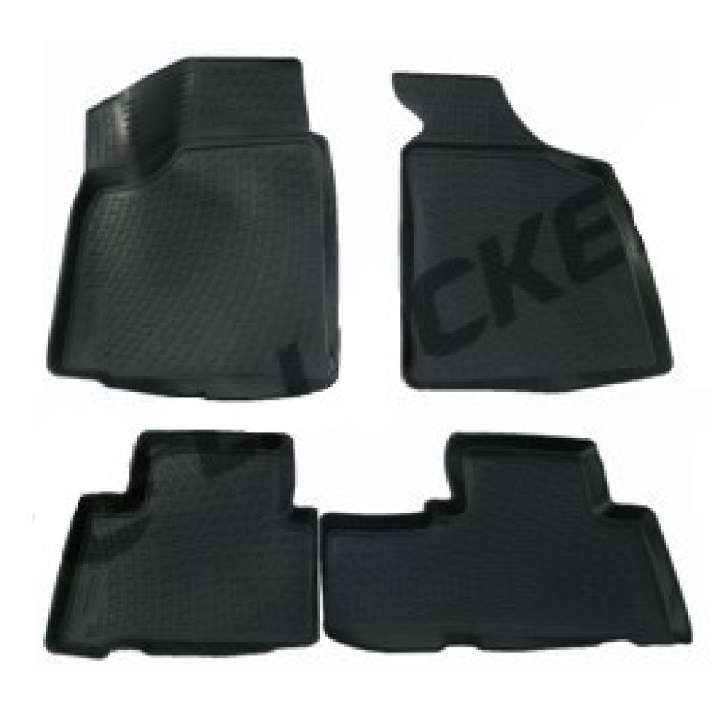 Car rubber floor mats black 3D SSANYONG KORANDO (2010-...)