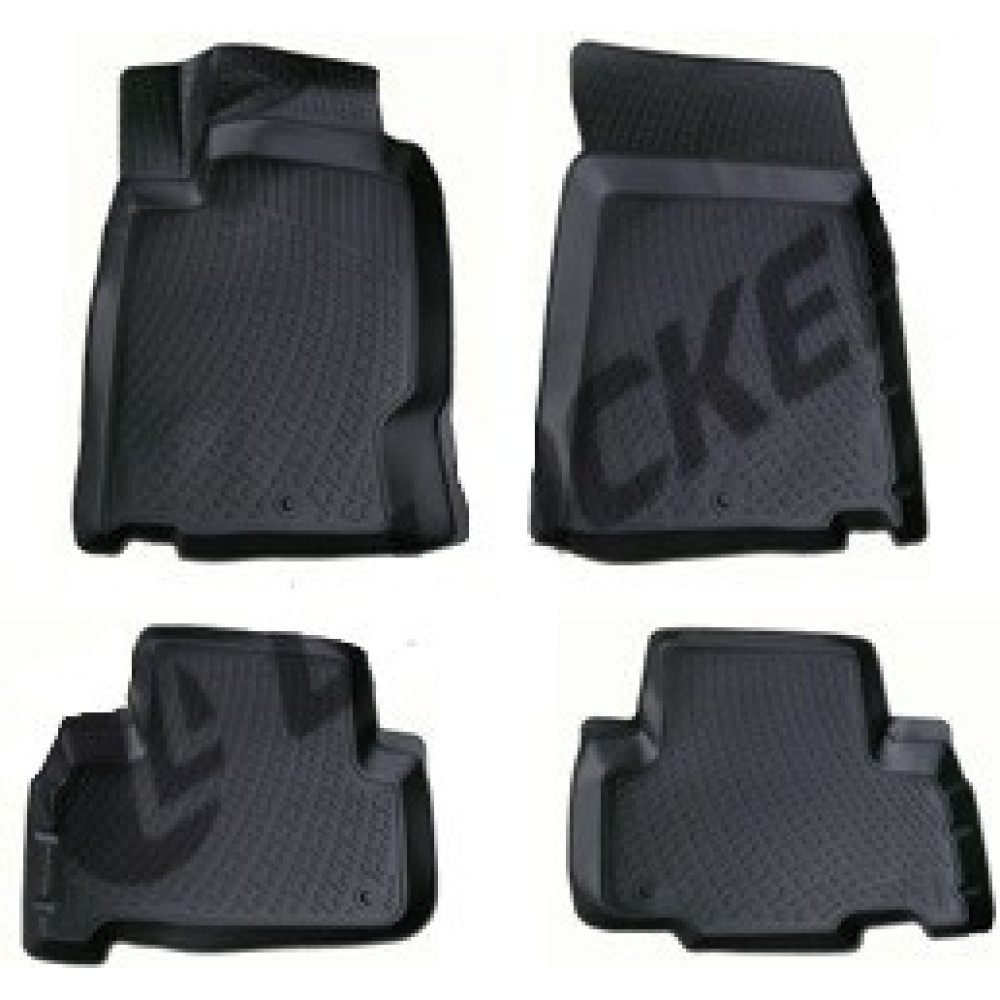 Car rubber floor mats black 3D SSANGYONG REXTON III (2012-...)